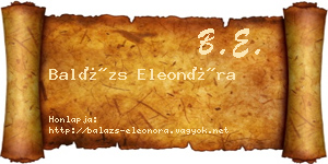 Balázs Eleonóra névjegykártya